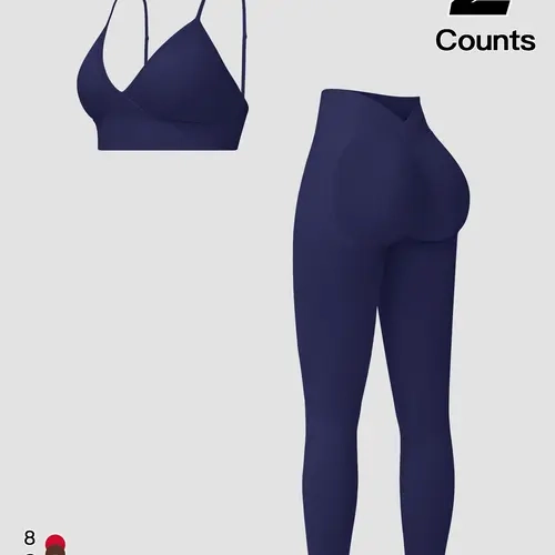 Women's Quick-Dry V-Neck Underwear Yoga Fitness Set, High-Waisted Butt-Lifting Leggings for Active Lifestyle, Comfortable Sportswear, Athleisure Activewear, Workout Sets Women, Athleisure Workout Set