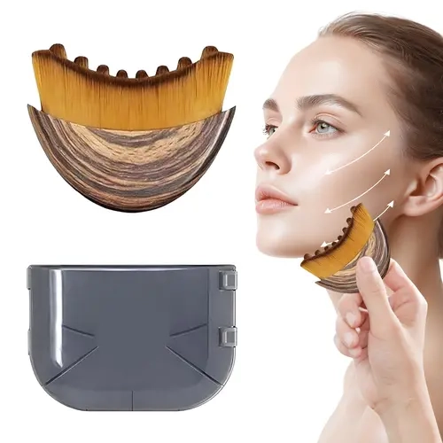 Summer win Facial Contour Brush, Ergonomic Face Care Tool for Jawline Care, Daily Skincare Routine with Soft Bristles & Storage Case