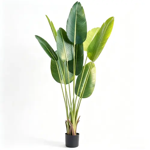 5ft Plastic Faux Bird of Paradise Tree (60-in) - UV-Resistant, Waterproof Artificial Plants Decor with Dried Moss & Black Pot, Outdoor Artificial Flowers for Balcony, Home Decor, Ideal Housewarming Gift