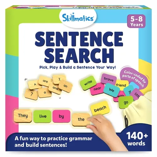 Skillmatics Educational Board Game - Sentence Search, Fun Learning Toys and Games for Kids, Sentence Building Activity, Creative Word Play, 120+ Tiles (1.3 x 1 Inches), Gifts for Ages 5 to 8