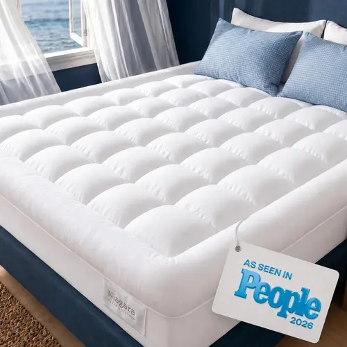 Niagara 100% Cotton Cloud-Like Noiseless Bed Topper - Bedding Sweat-Absorb Top, Breathable Cooling Noiseless Mattress Pad for Hot Sleepers, White Latex-Free Formaldehyde-Free Twin XL Protector with Secure Deep Pockets