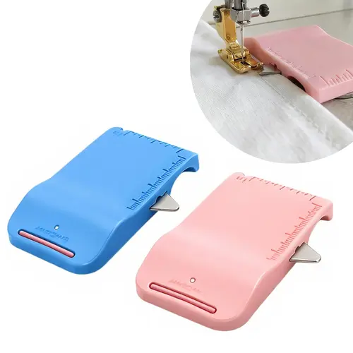ZORIQQ Magnetic Sewing Machine Sleeve Tool - 4-in-1 ABS Edge Guide with Built-in Seam Ripper, Ruler Scale for Cuffs, Plackets, Topstitching (Ideal for Beginners)