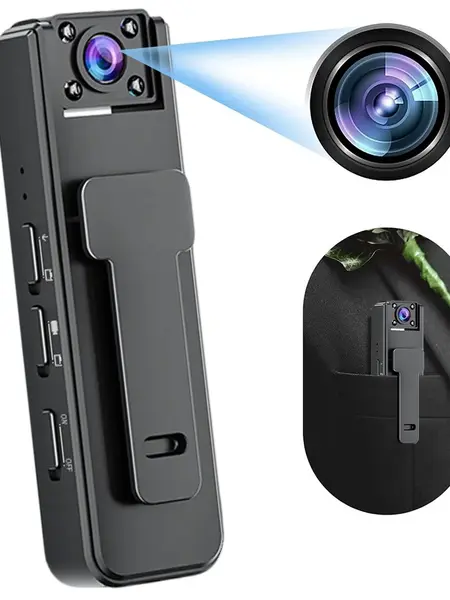 Wireless Vlog Body Camera With 16G SD Card, 1080P Camcorder, Wearable Body Cam with Night-Vision & 180° Rotation Lens, Portable Sport DV Camcorder for Outdoor Sport Skiing Cycling Hiking（No APP）