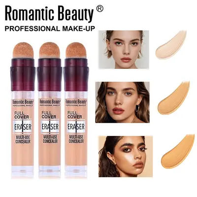 Dual-effect Concealer & Foundation Eye Concealer - 24-hour long-lasting, high-coverage matte finish. Korean pressed powder foundation for a flawless complexion. Covers acne marks, sculpts the nose, and nourishes the skin.