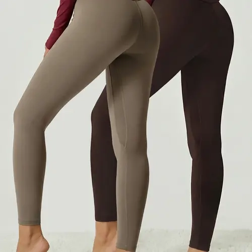 Womens High Waist Yoga Leggings, High Waisted Sportswear, High Stretch Athletic Pants Tummy Control Butt Lifting Slimming Buttery Soft Breathable Casual for Running Cycling Daily Wear All Season Solid Color Workout Leggings