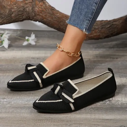 [Seasonal Sale] Women's Elegant Pointed Toe Flats, Printed Slip-On Dress Shoes with Cushioned Insole and Flexible Sole for Casual Work & Travel