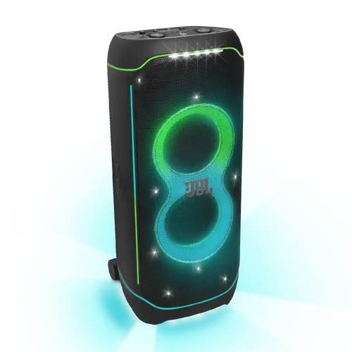 JBL PartyBox Ultimate, Massive party speaker with powerful sound, multi-dimensional lightshow, and splashproof design.