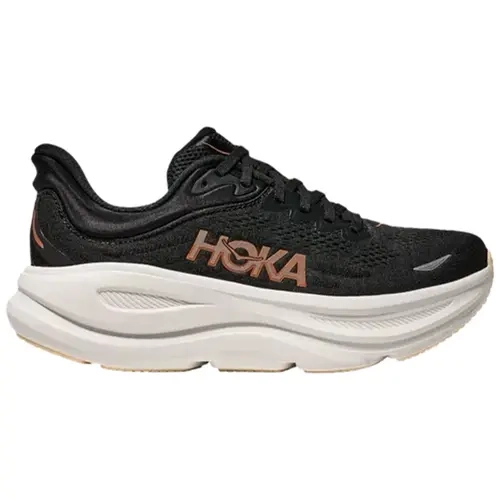 Hoka One One Bondi 9 Black Rose Gold Women's Fashion Shoes New