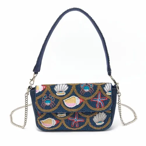 America & Beyond Embellished Shoulder Bag