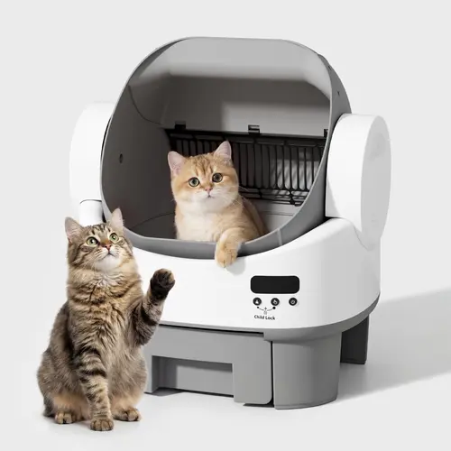 Warcat Automatic Open-Top Cat Litter Box - Self-Cleaning with Built-in Safety Sensors, App-Free for Effortless Use, 10-Day Waste Hold, 24lb Capacity, 8L Litter Capacity #TikTokShopFallDealsForYou