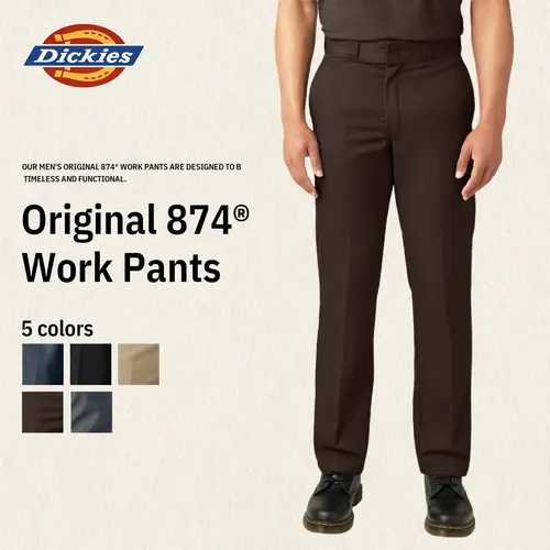 Dickies Original 874® Work Pants, Workwear, Menswear Plain Classic, Coverall-Inspired Style, Comfortable, Easy Care, Wrinkle-Resistant, Timeless Classic