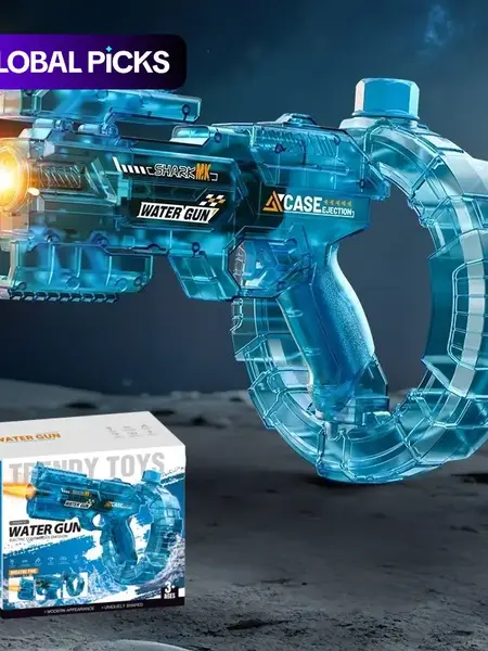 Electric Water Gun with Light Effects, Automatic Continuous Fire Splash Toy for Adults and Kids, Summer Beach & Pool Party Sprayer, Lithium Battery Included, Electric Water Blaster #GLOBAL PICKS
