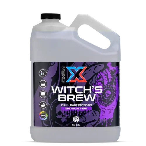 Chem-X 1 Gal Witch's Brew Iron-Rust Remover - 3:1 Impact Ratio High Viscosity Car Cleaning Agent, All-Surfaces Safe Stain Remover for Automotive Use, Car Detailing Products, Shake Before Use