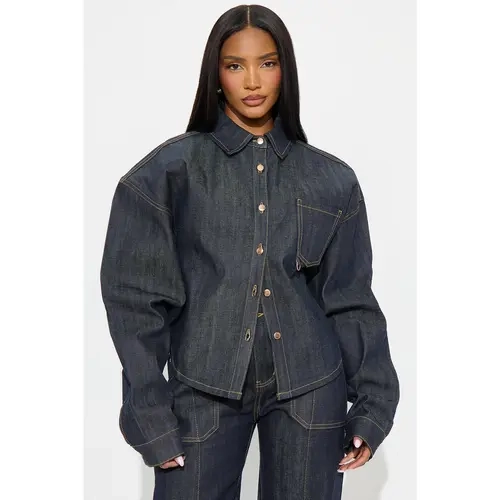 Premium Selvedge Utility Denim Jacket - Dark Denim