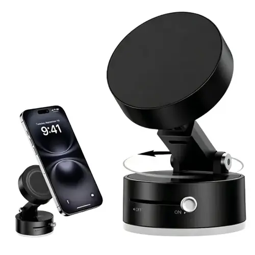 Joytutus Bionic Octopus Vacuum Suction Cup Car Phone Holder - 22lb/10 kg Strong Suction, 4.9in Extended, 360° Rotatable, Compact, Portable, Fold-Flat Storage, Portrait-Landscape Switch, Android Phones Compatible Car Interior Accessory