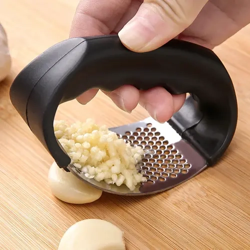 Garlic Press Stainless Steel - Compact Kitchen Gadget, Household Tool, Home Supplies, User-Friendly Manual Masher, Reusable Washable Food Prep Utensil for Chopping, Crushing, Sohochic