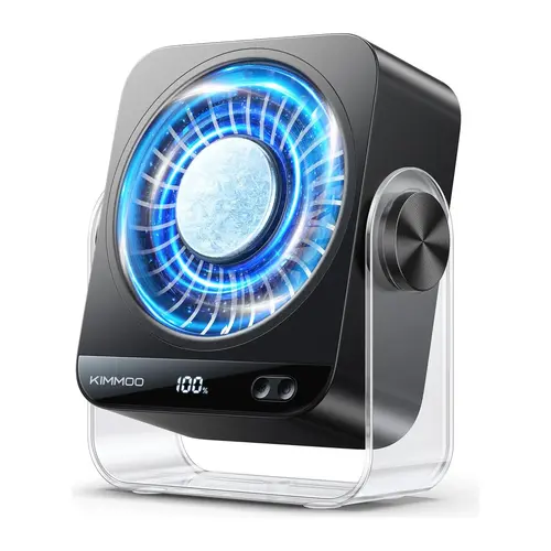 KIMMOO Desk Fan for Bedroom, 199 Speed Settings & Digital Display Table Fan, Quiet Desktop Fan for Refreshing Cool Breeze, 270° Rotatable Small Rechargeable Fan for Home Office summerwins