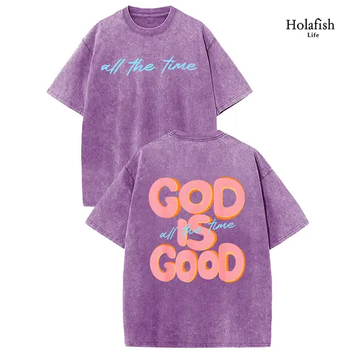Holafish Acid Wash 100% Cotton T-Shirt Unisex Vintage Retro Distressed Short Sleeve Soft Breathable Casual Loose Fit Streetwear Summer Daily Outdoor School Party Trendy Basic Washed Tee Top for Men Women Casual Daily Wear
