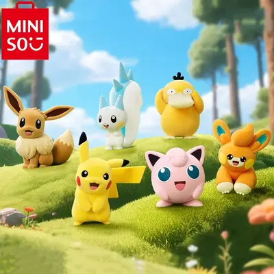 Miniso x Pokémon Flocked Figure Cute Collectible Figurine - Perfect Birthday & Holiday Gift for Friends & Anime Fans#Summervibes