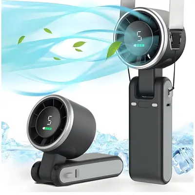 Portable Handheld Turbo Fan, 5 Gear Wind, Battery Operated, Up to 13 Working Hours Rechargeable Fan, 3 IN 1 Hand Fans with Air Turbo Tech Cooling Fan for for Travel, Beach, Outdoor