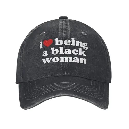 Women's "I Love Being A Black Woman" Pride Graphic Worn-In Soft Cotton Retro Dad Baseball Cap - Adjustable, Comfortable, Daily Street Style, Black History Month Gift, Gift-Ready Message