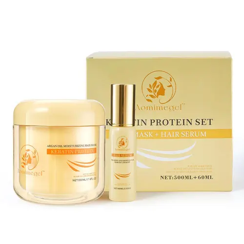 Aomimegel Collagen Hair Treatment Set - Argan Oil Hair Masks, Daily Intensive Hydrate, Deep Repair, Lightweight Nourish, Smooth Frizz Control, Safe for Home Use, for Damaged Over-Processed Locks