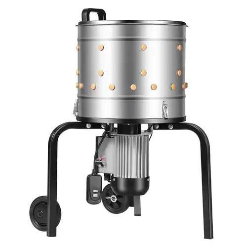 VEVOR Electric Chicken Plucker Machine, 550W Motor 15.7in Drum 275RPM, 114 Soft Rubber Tips, Food-Grade 430 Stainless Steel, IP54-Rated Waterproof, 4.7A Overload Safe, Transport Wheels, Plucks Fast for 1-2 Chicks Processing#SohoChic