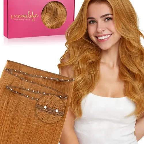 WENNALIFE Double Genius Butterfly Weft Hair Extensions Human Hair, Genius Weft Hair Extensions 80g-120g 14 Inch to 24 Inch Auburn Ginger Add Volume and Length Real Human Hair Reusable Invisible Extensions  #TikTokShopFallDealsForYou #sohochic
