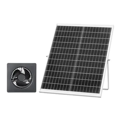 VEVOR Solar Cell Powered Fan with 25W Durable Glass DC Solar Panel, 220 CFM Airflow, 2030 RPM High-Speed, Adjustable Angle, Flexible Installation, DC Power Supply for Off-Grid Greenhouse, Grow Tents Solutions#SohoChic, Solar Panels