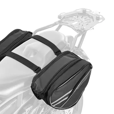 【FathersDayGift】VEVOR Motorcycle Saddlebag, 30 L (15 L x 2) Large Capacity Side Saddle Bag with Waterproof Rain Cover and Straps, Compatible with Most Motorcycles, Outdoor Sports Motorbike Luggage Storage Bag, Black