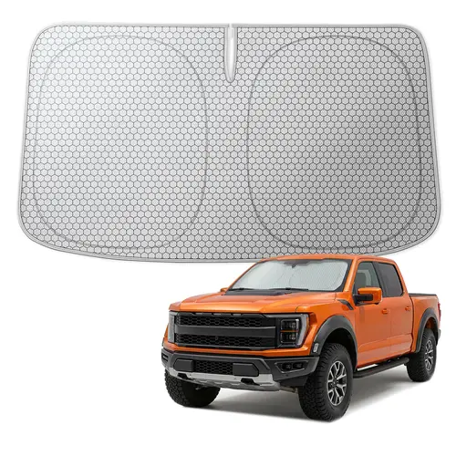 【Deals For You】WOLFBOX Graphene Car Windshield Sun Shade with Ice Silk Technology Advanced Heat Dissipation Fabric, Blocks 99% UV & Infrared Rays, Foldable Front Window Sunshade
