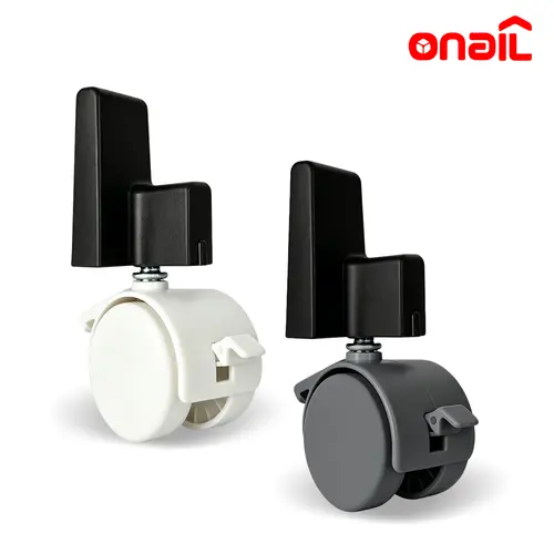 ONAIL Lockable Swivel Casters - 4-Wheel Complete Set with 4 Corner Metal-Plastic Connectors, 360° Smooth Movement, Grey White Finish, No Extra Buys, Home Daily Storage Use for Stackable Cabinets
