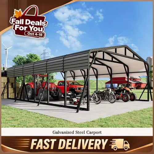 VanAcc 20x30 FT/20x40 FT Heavy Duty Metal Carport, All-Weather Steel Car Shelter with Galvanized Roof, Reinforced Frame and Enhanced Base for Outdoor Garage or Parking #TikTokShopFallDealsForYou