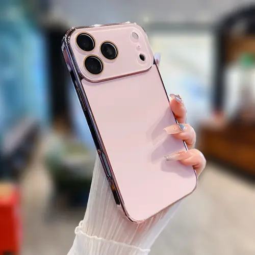 Luxury Electroplated Crystal Cellphone Casing - PC Full Body Protector, Shockproof Accessory for iPhone 13 Pro Max/14/15/16/17 Devices, Unisex Holiday Gift