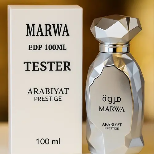Arabiyat Prestige Marwa Tester Eau De Parfum, Long-Lasting Men's Colognes, Summer Perfume with Bergamot, Tea & Ambroxan Notes, 3.4 fl.oz (100ml) Spray