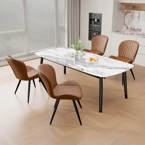 【Deals for you】Modern Dining Chairs, Breathable Comfy Dining Room Chairs ,Chairs with Metal Legs for Dining Room, Living Room, Bedroom