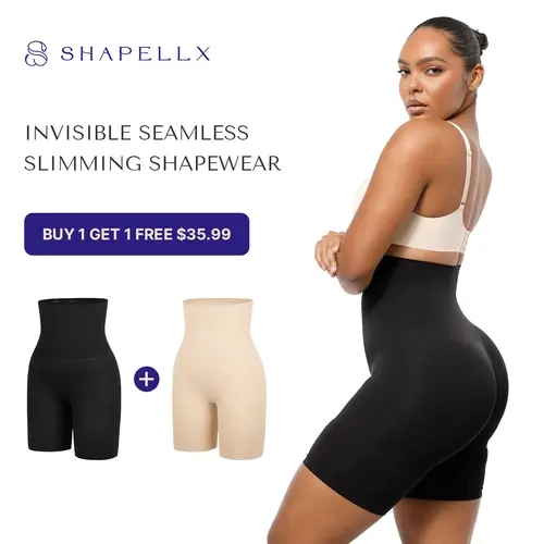 Shapellx 2-Pack Invisible Seamless Slimming Shapewear – Black, Beige & Latte Bundle for Women Shapewear Control Soft Control Shapewear