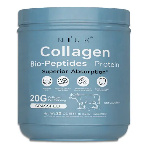 Niuk Collagen Peptides Powder 20oz - Grassfed Protein Supplement - Advanced with 18 Essential Amino Acids - Neutral Taste