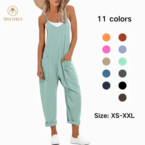 Molitree Jumpsuits for Women Casual Summer Outfits Rompers Comfy Beach Vacation Trendy Overalls Jumpers Fashion Clothes 2026 Womenswear Spandex