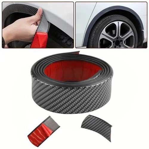 4 PCS Automotive Rubber/TPE Protective Trim Strips - 5FT Long, 3.5CM/1.38IN Wide, Tool-Free Install, Abrasion-Resistant, Flexible Car Wheel Eyebrow Fender Flare Edge Cover, Vehicle Exterior Decoration, Universal Car Tire Decal Scratch Cover