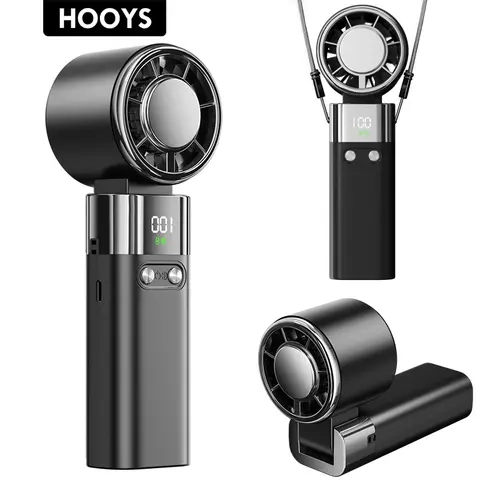 HOOYS 2026 New Portable Handheld USB Fan - 100 Adjustable Levels, High Speed, Foldable, Compact, Cordless, Lightweight Cooling Solution for Summer Travel & Outdoor Activities to Stay Cool