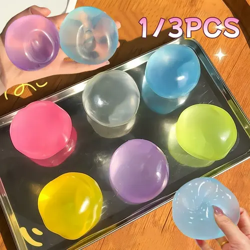 Slow-Rebound Coconut Oil Hand Squeeze Balls, Soft Stress Relief and Anxiety Relief Fidget Toys for Parties, Easter and Birthdays
