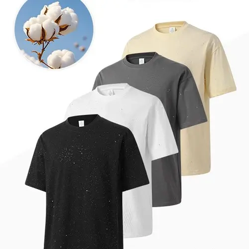 Men's round neck T-shirt - Soft and loose fitting T-shirt inmultiple colors, suitable for daily casual wear Knit Natural