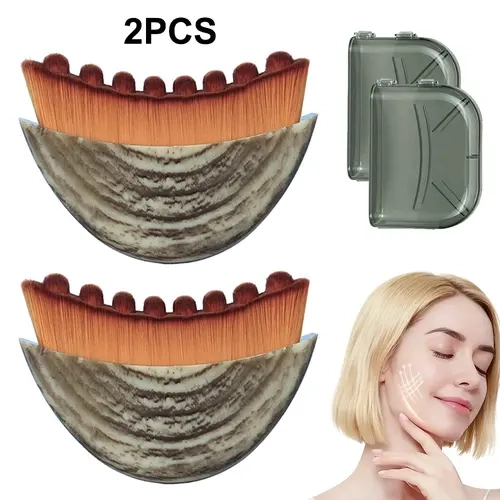 Cotsoco Ergonomic Lymphatic Contour Face Brush for Jawline & Chin Sculpting, Soft Bristle Care Dry Brushing Routine Massager, Lymphatic Drainage Products, Relieves Fatigue, Women's Daily Beauty Tool Gift
