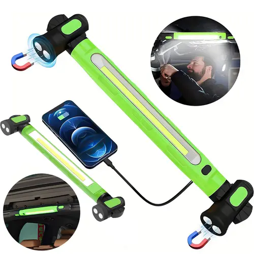 【Toolupgrade】Under Hood Work Light Bar, 3000LM LED Magnetic Light Bar with Hooks, 5200mAh Cordless Rechargeable Hood Light, Single Pack, Ideal for Mechanic, Car Repair & Garage Use
