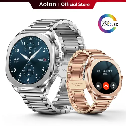 【Classic & Smart】Aolon Cube Smart Watch, Classic Timepiece Look, Luxury Style, All-Metal Design, 1.43" AMOLED AOD, Bluetooth Calling, Notifications, Health Tracking & Multi-Sport Modes, Water Resistant, 7-Day Battery. #tiktokshopfalldealsforyou#tech vibes