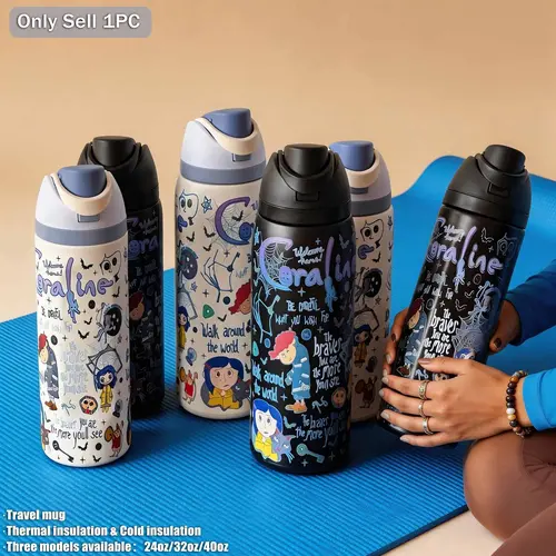 24oz to 40oz Double Wall Insulated Stainless Steel Water Bottle with Straw Lid, Thermal Portable Drink Bottle for Sports Travel Office & Gift, Vacuum Insulated Flask, Drinkware