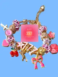 Leopard Print Cherry Charm Bracelet, Star Girl Cross Bracelet, Lucky Number 777 Bracelet, Cherry Tooth Bracelet, Pool Ball 7 Bracelet, All Seasons