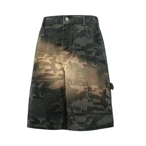 Mens American Vintage Camouflage Cargo Style Shorts - New Summer Loose Wide-Leg Menswear, Casual Mens Clothing with Wear-Resistant Structured Firm Fabric, Suitable for Outdoor Activities, Commuting #SummerWins #fathersdaygift,father'sdaygifts