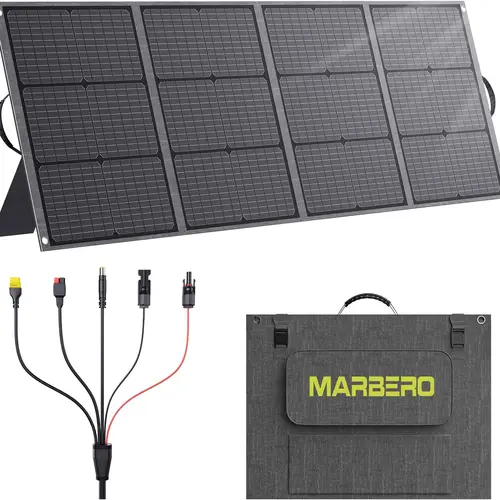 MARBERO 200W Portable Solar Panel for Power Station IP68 Waterproof 200 Watt Foldable Solar Power Charger >23% High Efficiency Compatible with Solar Generator for Camping RV Outdoor Cloudy Emergency, Solar Panels, 200 W & Above